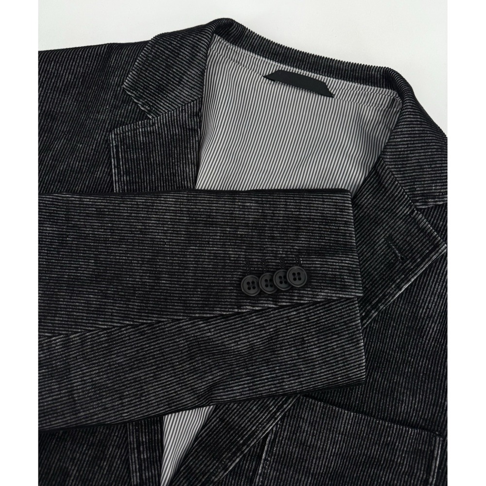 James Campbell Corduroy Blazer Mens Medium Black Sport Coat Jacket Two Button